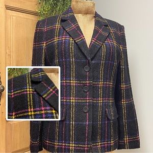 Kasper blazer size 12 black plaid